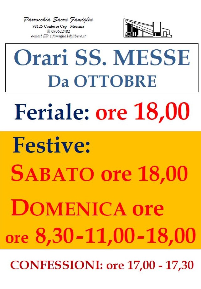 Nuovi orari a partite da 1 Ottobre