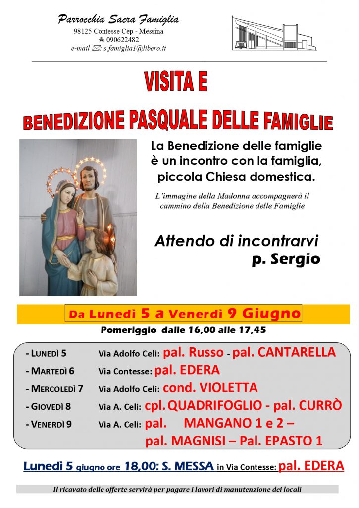 Benedizione Pasquale delle Famiglie (pal Russo - Cantarella - Edera - Violetta - Quadrifoglio - Currò - Mangano - Magnisi Epasto)