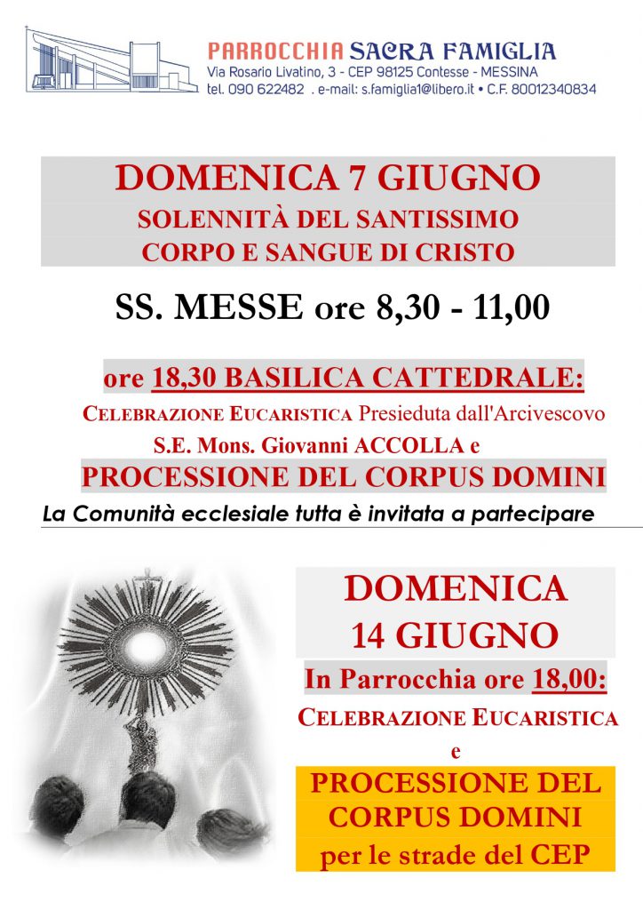 Solennità del SS. Corpo e Sangue di Cristo 