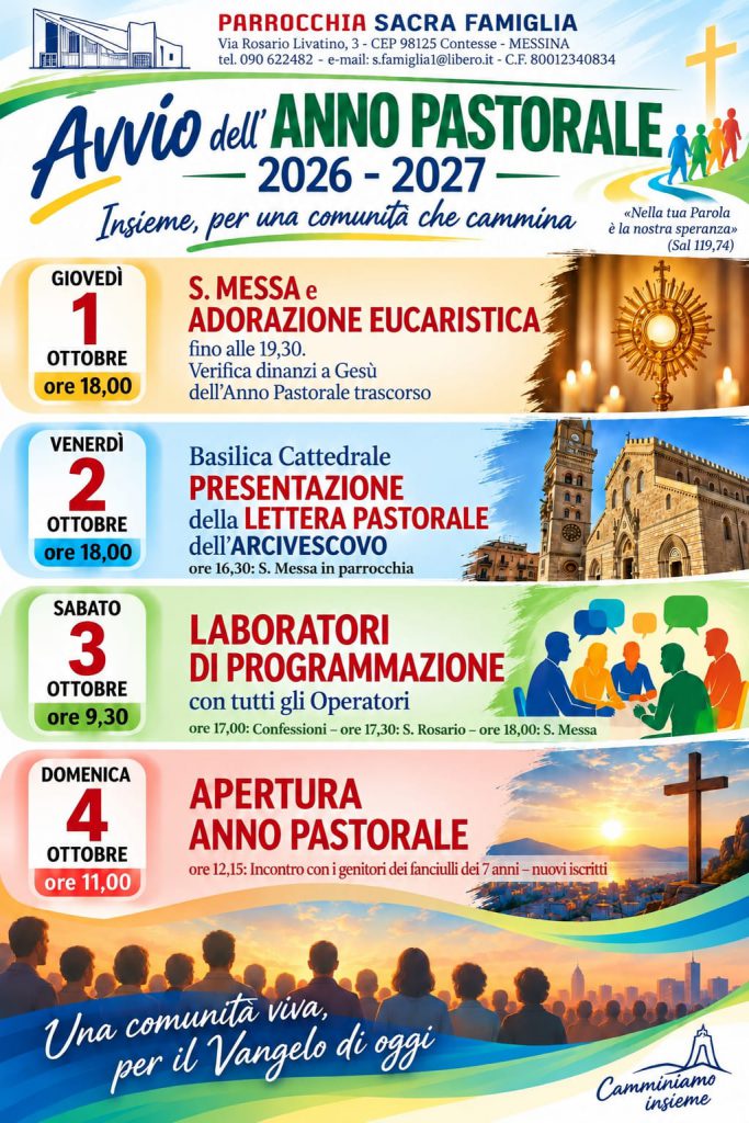 Avvio dell'Anno Pastorale 2026-27