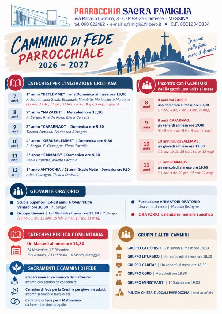 Cammino di Fede parrocchiale 2026-27