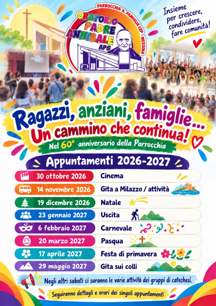 Oratorio Padre Annibale - Appuntamenti 2026-27